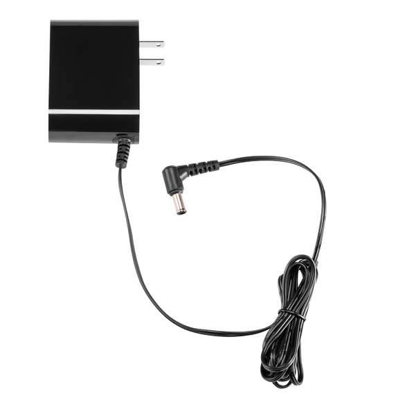 Black power adapter with a cable
